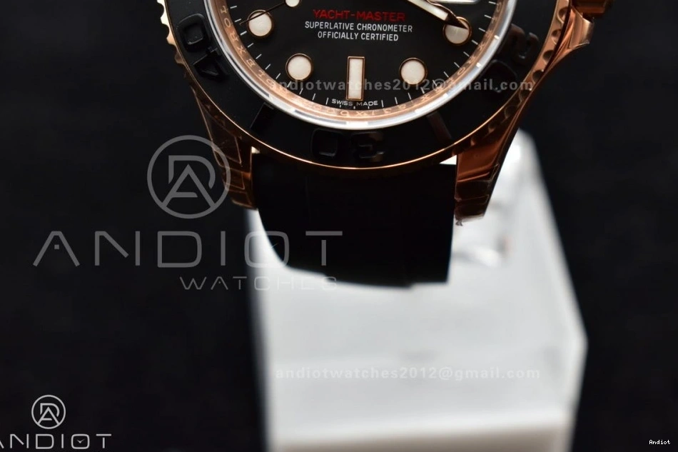 Best Bezel Strap Edition Yacht-Master 116655 VS3135 Rubber VSF on Ceramic 1:1 Oysterflex Black 0302